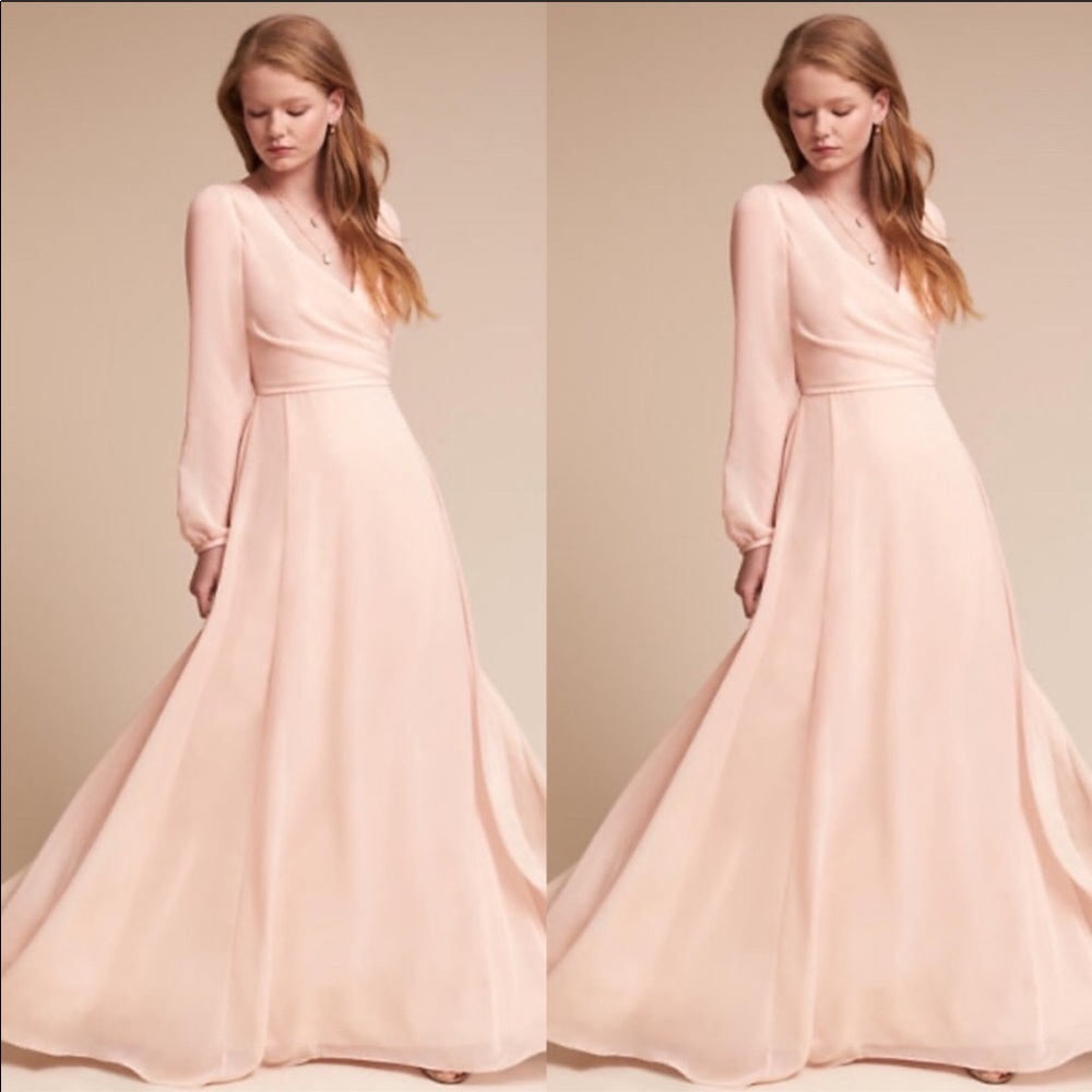 Anthropologie x BHLDN Watters Nova Dress Ice Pink